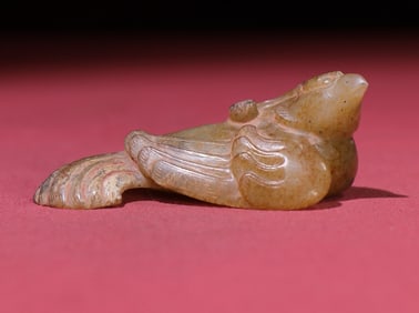An Exquisite Archaic jade Phoenix Pattern Hand Piece