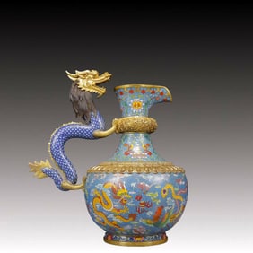 A Huge Cloisonne Dragon and Phoenix Pattern Vase