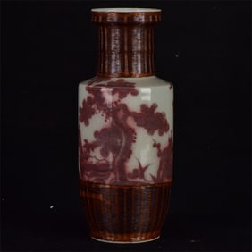 An Exquisite Underglaze-Red Pine,Bamboo and Plum Blossom Pattern Vase