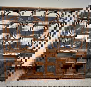 An Exquisite Huanghuali wood Flower and Bird Pattern Antique Shelf