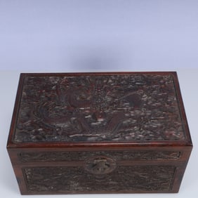 A Huge Zitanwood Dragon Pattern Box