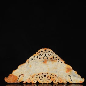 A Exquisite White Jade Dragon and Phoenix Pattern Pendant