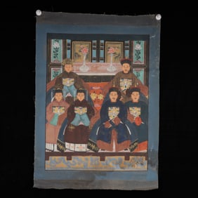 A Rare Brocade Painted Color Statue of Figure Tangka