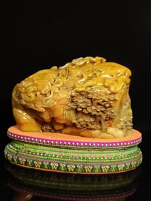 An Exquisite Tianhuang Stone Dragon and Phoenix Seal,with Poem