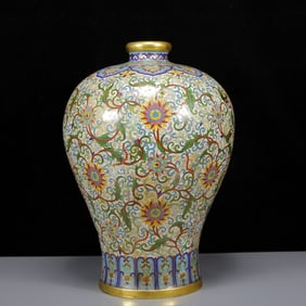A Huge Cloisonne Lotus Pattern Vase