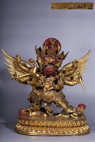 A Rare Gilt Bronze Statue of Chakrasamvara