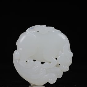 An Exquisite White Jade Buffalo Pendant