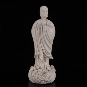 An Exquisite Blance-De-Chine Statue of Bodhidharma