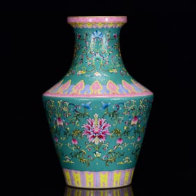 A Huge Famille-Rose Lotus Pattern Vase