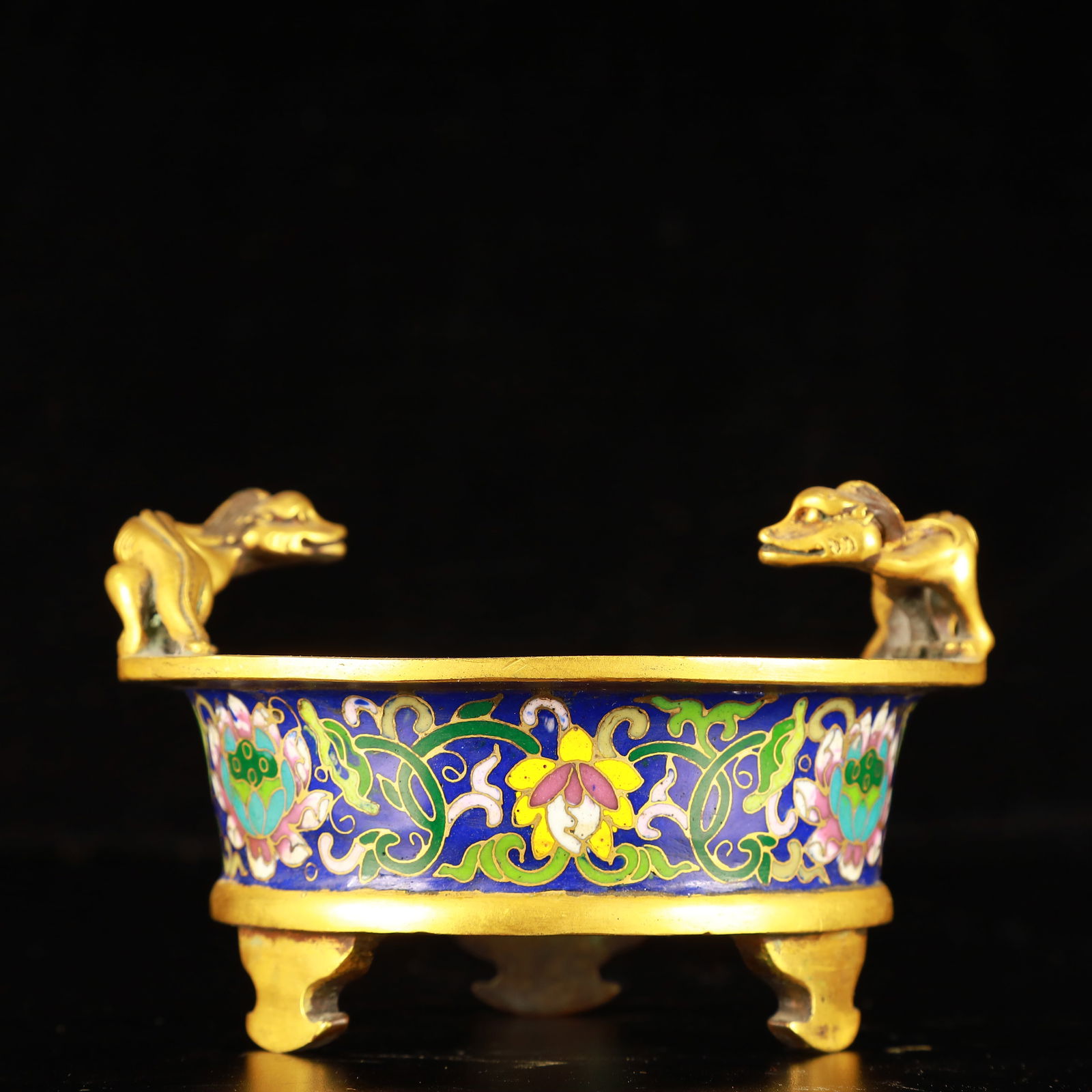 An Exquisite Cloisonne Lotus Pattern Beast-Ears Tripod Censer (1 of 8)