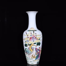 A Huge Famille-Rose Character and Story Pattern Vase