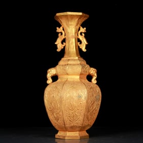 A Rare Gilt Bronze Figure Pattern Double-ears Vase