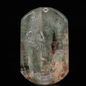 An Exquisite Crystal Statue of Avalokitesvara Pendant
