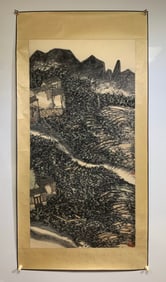 A Chinese Ink Painting of Character and Story on Paper