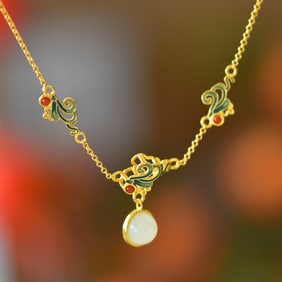 An Exquisite Sterling Silver Inlaid White Jade Bracelet