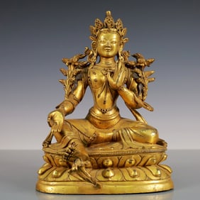 An Exquisite Gilt Bronze Statue of Tara