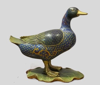 A Exquisite Cloisonne Duck Ornament