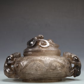 A Exquisite Crystal Dragon Pattern Double-Ears Censer