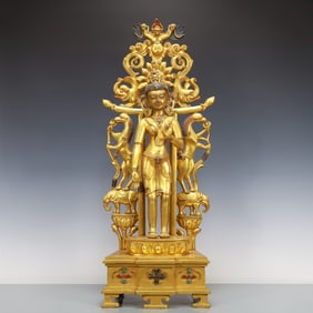 A Exquisite Gilt Bronze Statue of Avalokitesvara