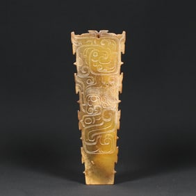 An Exquisite White Jade Dragon and Phoenix Pattern Ornament