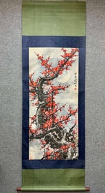 A Chinese Vertical Scroll Ink Painting of Flower on Paper