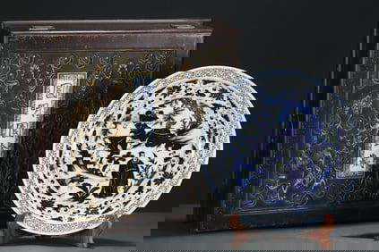 An Exquisite Blue and White Lotus Pattern Character and Story Pattern Plate