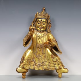 A Exquisite Gilt Bronze Statue of Mammon
