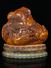 An Exquisite Tianhuang Stone Landscape and Figure Pattern Seal Ornament