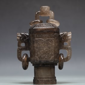 A Exquisite Crystal Dragon Pattern Double-Ears Cup