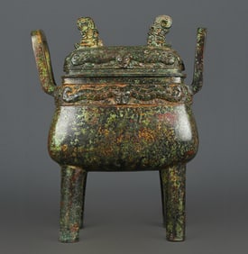 An Exquisite Bronze Dragon Pattern With Inscription Double-Ears Censer