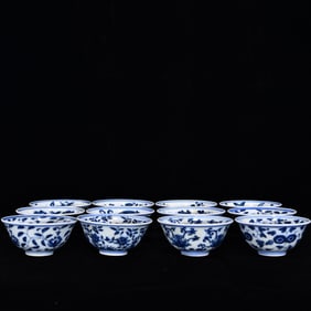 An Exquisite Blue and White Lotus Pattern Bowl