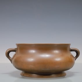 A Exquisite Coppery Double-Ears Censer