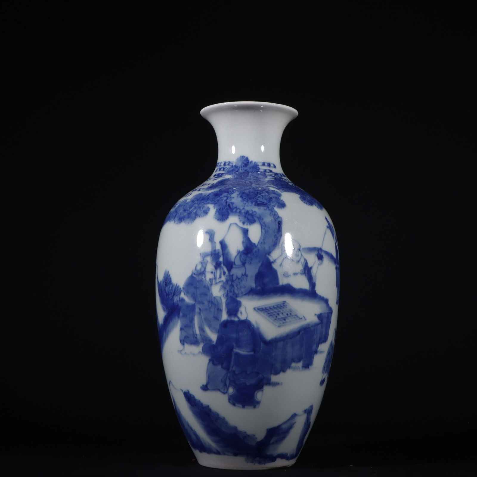 An Exquisite Blue and White Character and Story Pattern Vase (1 of 9)