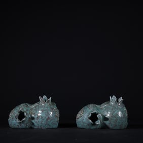 A Pair of Exquisite Robin's-Egg-Glazed Water Pot