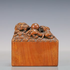 A Exquisite Boxwood Auspicious Beast Seal