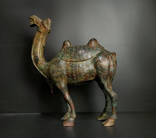 An Exquisite Bronze With Inscription Camel Ornament