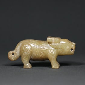 An Exquisite White Jade Buffalo Ornament