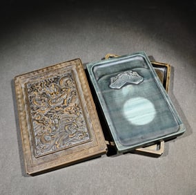 An Exquisite Dragon Pattern with poem Inkstone