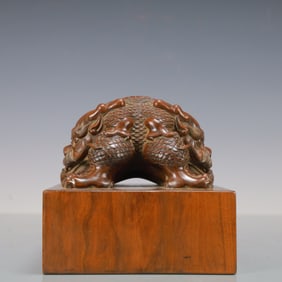 A Exquisite Boxwood Auspicious Beast Seal