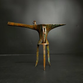 An Exquisite Bronze Tripod Goblet