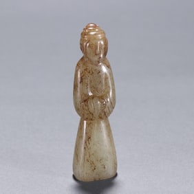 An Exquisite White Jade Figure Ornament