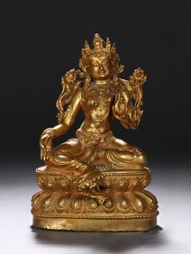 An Exquisite Gilt Bronze Statue of Tara