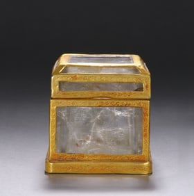 An Exquisite Crystal Painted Gold Box