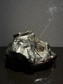 An Exquisite Taihu Stone with poem Censer