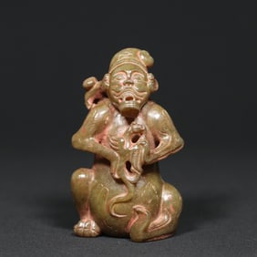 An Exquisite White Jade Figure Ornament