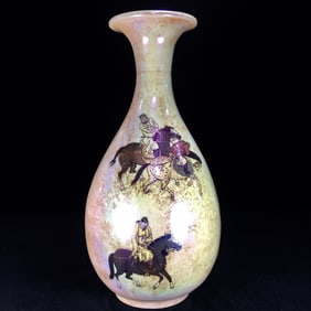 An Exquisite Ding yao Painted Color Character and Story Pattern Vase