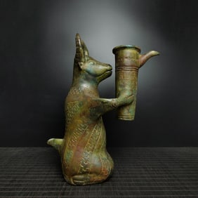 An Exquisite Bronze With Inscription Rhinoceros-Shaped Cup