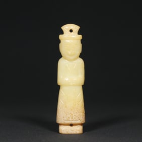 An Exquisite White Jade Figure Pendant