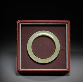 An Exquisite Yellow Jade Landscape and Figure Pattern Bracelets