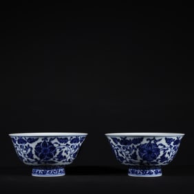 An Exquisite Blue and White Lotus Pattern Bowl